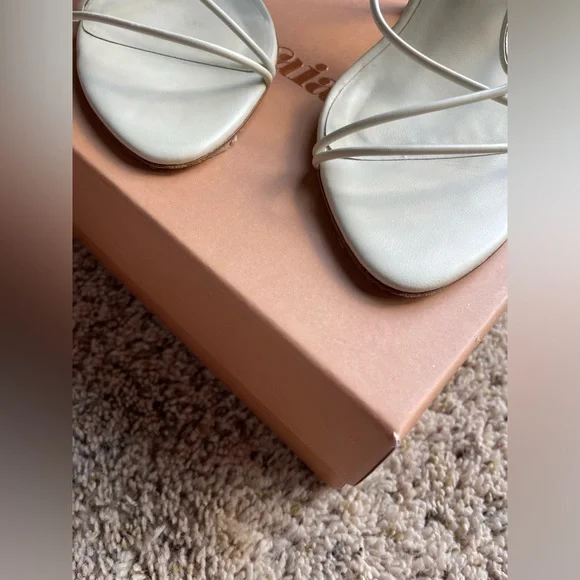 Cult Gaia Soleil lace up heel. Size 7.5. Off white - Picture 5 of 11